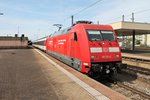 Ausfahrt am 11.05.2015 von 101 121-2 mit dem EC 9 (Hamburg Altona - Zürich HB) aus Basel Bad Bf gen Basel SBB um dort den Zug an eine Re 4/4 von SBB abzugebebn.