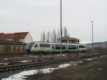 Am 20.01.2009 half dieser Desiro der Vogtlandbahn im Verdichterverkehr zwischen Grlitz und Bischofswerda aus. Sonst verkehren hier RS1 der ODEG. Hier die Ausfahrt in Bautzen Richtung Grlitz.