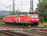 185 142-7 ruht sich in Bebra aus und wartet auf ihren nchsten Einsatz!  Aufgenommen am 13.06.2011