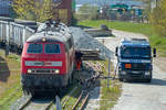 Lappwaldbahn Cargo GmbH Lok’s der BR 218 beim Betanken auf dem Bahnhof in Bergen auf Rügen. - 25.04.2019
