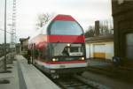Als die Karsdorfer Eisenbahn noch gab fuhren Diese 2004 mit Ihren Doppelstocktriebwagen 670 002 zwischen Bergen/Rgen und Lauterbach Mole.