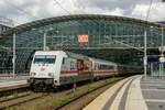 DB 101 110-5  50 Jahre Intercity  mit IC in Berlin Hbf, August 2023.