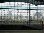 Blick aus dem Berliner Hauptbahnhof in Richtung Sden, aufgenommen am 12.02.2008