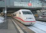 Hier 808 034-3  Minden  und 402 001-2  Rheinsberg  als ein ICE10 von Kln Hbf. und Koblenz Hbf. nach Berlin Ostbahnhof, dieser Zug stand am 3.2.2010 in Berlin Hbf.