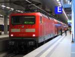 Rckansicht des Umleiter-RE2. Hier fhrt 112 117-7 den Zug gleich weiter nach Cottbus ber Calau. Berlin Hbf (tief) den 12.06.2010