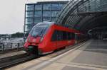 Hier 442 632-6 und 442 627-6 als RB21 (RB18671) von Wustermark nach Berlin Friedrichstraße, bei der Ausfahrt am 26.7.2013 aus Berlin Hbf. 