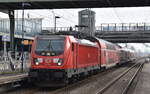 DB Regio AG - Region Nordost mit ihrer  147 004  [NVR-Nummer: 91 80 6147 004-6 D-DB] und der RB 32 nach Oranienburg am 10.02.23 im Bahnhof Berlin Hohenschönhausen.