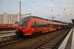 442 832-2 verlässt am 11.2.017 als RB24 (RB18350) von Eberswalde Hauptbahnhof nach Senftenberg den Bahnhof Berlin Lichtenberg.