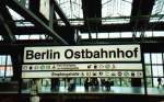 Bahnhofsschild Berlin Ostbahnhof (S-Bahnsteig)