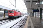 Einfahrt des RE1 nach Frankfurt (Oder) in den Berliner Ostbahnhof.