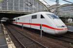 Hier 401 002-1 als ICE874 von Karlsruhe Hbf. nach Berlin Ostbahnhof, dieser Triebzug stand am 14.6.2014 in Berlin Ostbahnhof. 