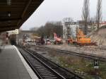 Blick vom nrdlichen Ost-West-Bahnsteig in Richtung Nordosten. Aktueller Bauzustand. 21.1.2007