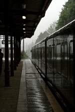 Gewitter und Platzregen, die Sicht war auf einige wenige Meter beschrnkt.