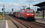 152 070 führte am 05.08.18 einen gemischten Güterzug durch Bitterfeld Richtung Leipzig.