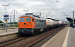 232 850 der ArcelorMittal führte am 14.07.19 einen Kesselwagenzug durch Bitterfeld Richtung Leipzig.
