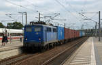 Am 14.07.19 schleppte 140 678 einen Containerzug durch Bitterfeld Richtung Dessau.