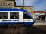 Harz Elbe Express am 14.06.2013 im Bahnhof von Blankenburg