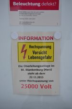 Information am Blankenburger Bahnhof    Blankenburg 05.01.2017