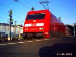 Br 101 im Bonner Hbf am 1.4.10 die Morgen Sonne ( 7:45 ) hat bei den  Sauberen  Loks eine tolle Belichtung