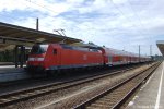 146 128-0 mit dem (RE 4878) von Braunschweig Hbf nach Bielefeld Hbf in Braunschweig. 09.07.2011 