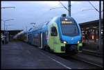 Kiss ET 611 der Westfalenbahn steht am 26.1.2016 um 08.02 Uhr abfahrbereit im HBF Braunschweig nach Hannover HBF.