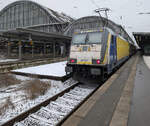 Metronom 146 521, Linie RE4 (82024) nach Hamburg Hbf, in Bremen am 25. Januar 2026.