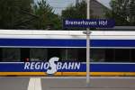 NWB/Regio S-Bahn bei der Ausfahrt Richtung Bremen in Bremerhaven-HBF, 19.8.13.
