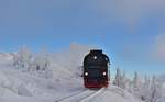 99 7247-2 rollt mit dem P8926 den Brocken hinunter.

Brocken 06.01.2017