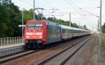 101 037 bespannte zusammen mit einer weiteren Schwester am 06.09.12 den IC 2209 nach Mnchen. Fotografiert in Burgkemnitz.