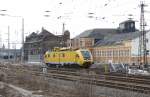 Der ORT 711 115-6 durchfhrt am 05.02.2011 das nrdliche Gleisfeld des Chemnitzer Hbf..