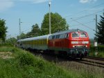 218 399+Schallmesszug von Leipzig ber Chemnitz nach Zwickau hier in Grna am 26.5.11