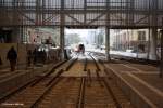 Ein  neuer  Blick aus der Empfangshalle des Chemnitzer Hbf.!  Im Moment, hier am 11.10.2013, finden Gleisbauarbeiten zur Verbindung zwischen Bahnhofstrae und der Empfangshalle statt!   Wir sehen die