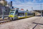 VT 650 734-6, von agilis, fährt als ag 84579 (Bad Rodach - Marktredwitz) aus dem Bahnhof Coburg aus.