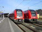 Zugkreuzung in Coburg,am 24.Januar 2026,mit 462 004 links und 462 003 rechts.