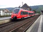 442 502 (Bombardier Talent 2) als RB81 (Moseltalbahn) nach Koblenz Hbf fährt aus dem Bahnhof Cochem (Mosel).
