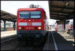 Am 24.9.2005 steht hier der RE 2 mit 114007-8 nach Wismar im Bahnhof Cottbus bereit, den ich bis Königs Wusterhausen nutzte.