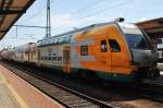 Hier 445 107-6 als RE2 (RE37362) von Wismar nach Cottbus, dieser Tiebzug stand am 19.7.2013 in Cottbus.