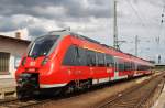 Hier 442 709-2 als RE10 (RE18462) von Cottbus nach Leipzig Hbf., dieser Triebzug stand am 25.7.2015 in Cottbus. 