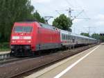 Die Br.101 138-6 fuhr am 31.05.07 von Nrnberg Hbf nach Karlsruhe ber Ansbach, Crailsheim, Ellwangen, Aalen, Schwbisch Gmnd, Stuttgart Hbf, Vaihingen/Enz, Mhlacker und Pforzheim Hbf.