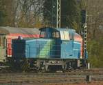0265 010 steht in Crailsheim auf einem Gleis der Abstellgruppe.