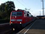 Am 12.08.2013 fhrt 111 080 mit RE 19924 von Nrnberg nach Stuttgart aus Crailsheim aus.