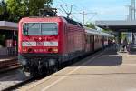 143 195-6 erreichte gerade Crailsheim mit dem Regionalexpress aus Ansbach.