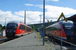 Die Erzgebirgsbahn am 15.07.2011 im Bahnhof Cranzahl