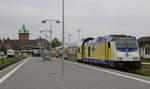 246 008-7 von Metronom am 16.05.2015 im Bahnhof Cuxhaven. Wegen Bauarbeiten endet der Zug bereits in Himmelpforten.