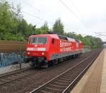 120 501-2 aus Richtung Wunstorf kommend als Tfzf durch Dedensen-Gmmer. Aufgenommen am 30.05.2013.