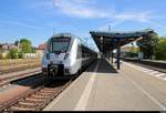 1442 160 (Bombardier Talent 2) der S-Bahn Mitteldeutschland (MDSB II | DB Regio Südost) als S 37249 (S2) nach Leipzig-Stötteritz steht in ihrem Startbahnhof Delitzsch unt Bf auf der Bahnstrecke Trebnitz–Leipzig (KBS 251). [5.5.2018 | 15:17 Uhr]
