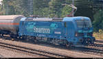 Kesselzug mit 192 001-6 (Siemens Smartron) der Siemens AG, zu diesem Zeitpunkt zu Testzwecken vermietet an die InfraLeuna GmbH, durchfährt Dessau Hbf in nördlicher Richtung.