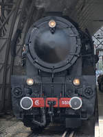 Die Dampflokomotive CFL 5519 startet Anfang April 2017 am Dresdener Hauptbahnhof zu einer Sonderfahrt.