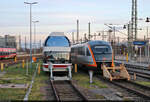 670 002-5  Alma  und 642 314-8 (Siemens Desiro Classic) verbrachten das dritte Adventswochenende in der östlichen Abstellanlage des Dresdner Hauptbahnhofs.