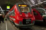 442 115 und 442 311 sind als RE 50 aus Leipzig Hbf in Dresden Hbf eingefahren. Diese Zge haben nun auch den VVO-Ralley-Streifen erhalten. 09.11.2012